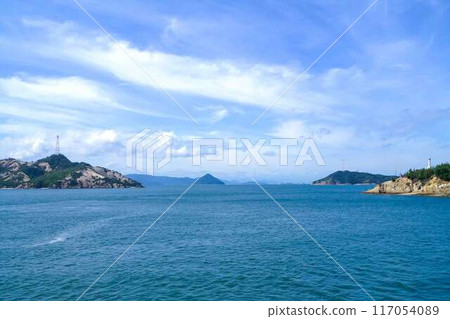 The Seto Inland Sea from the Utaka Ferry bound for Naoshima The Seto Inland Sea from the Utaka Ferry bound for Naoshima 117054089