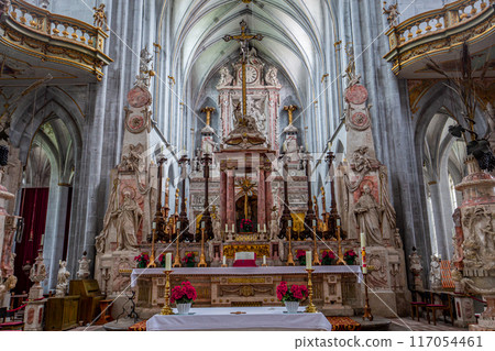interiors of Salem abbey church, bavaria, germany interiors of Salem abbey church, bavaria, germany 117054461