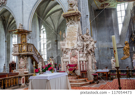 interiors of Salem abbey church, bavaria, germany 117054473