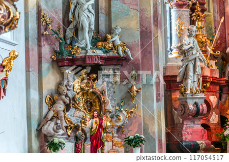 interiors of  Birnau basilica, bavaria, germany 117054517