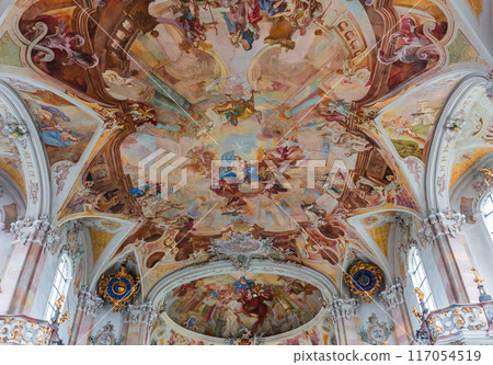 interiors of Birnau basilica, bavaria, germany interiors of Birnau basilica, bavaria, germany 117054519