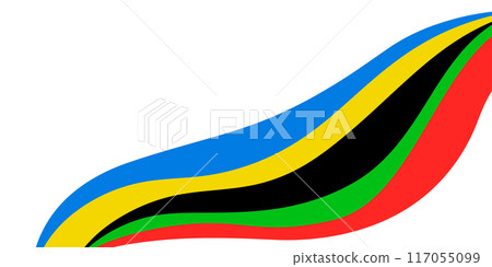 White template with colored wavy stripes. 117055099