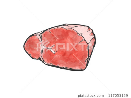 牛肉片手寫畫筆繪畫風格插畫 117055139