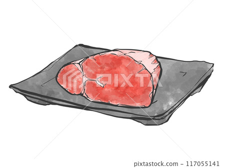 Hand-drawn illustration of beef tenderloin 117055141