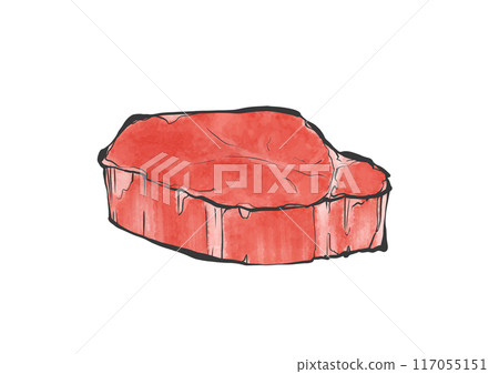 牛肉夏多布里昂的手寫畫筆繪畫風格插圖 牛肉夏多布里昂的手寫畫筆繪畫風格插圖 117055151