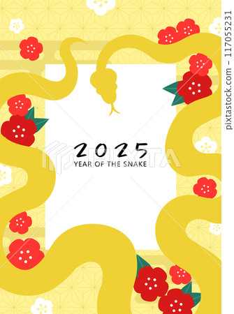Chinese new year of the snake 2025 vector frame template Chinese new year of the snake 2025 vector frame template 117055231