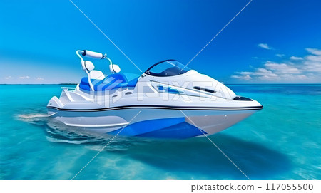 Luxurious yacht on the mexican caribbean sea Luxurious yacht on the mexican caribbean sea 117055500