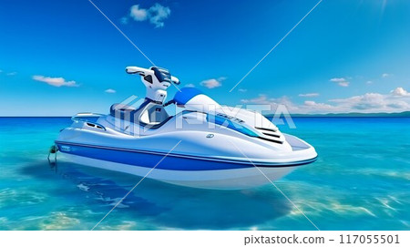 Luxurious yacht on the mexican caribbean sea 117055501