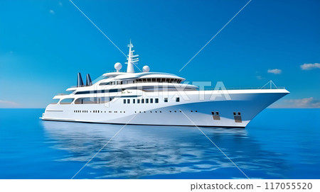 Luxurious yacht in the mexican caribbean sea Luxurious yacht in the mexican caribbean sea 117055520