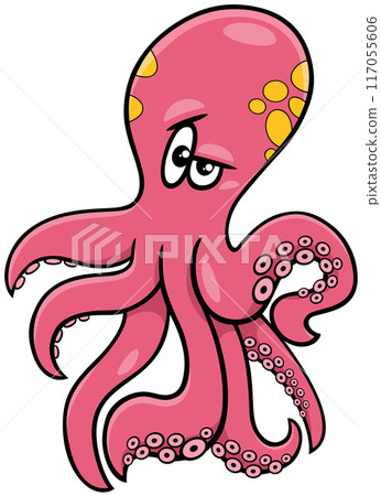 cartoon octopus marine animal character 117055606