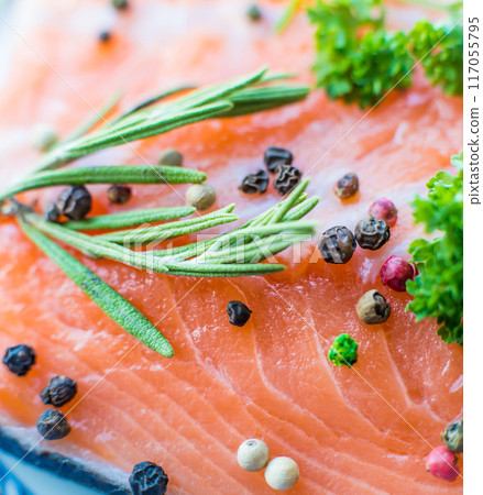 Fresh salmon fillet Fresh salmon fillet 117055795