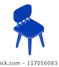 Simple blue chair 117056083
