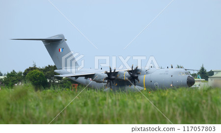 A French Aerospace Forces A400M Atlas transport plane landed at Hyakuri Air Base. A French Aerospace Forces A400M Atlas transport plane landed at Hyakuri Air Base. 117057803