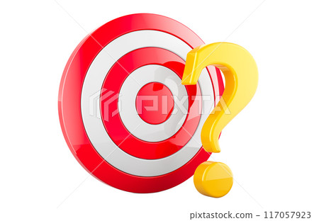 Target with Question mark, 3D rendering 117057923