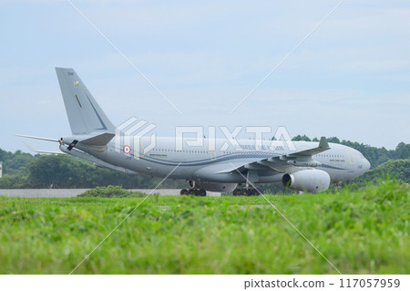 A French Aerospace Forces A330MRTT Phoenix tanker aircraft landed at Hyakuri Air Base. 117057959