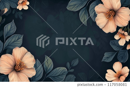 Tranquil Floral Frame Digital Painting Ai generated Tranquil Floral Frame Digital Painting Ai generated 117058081