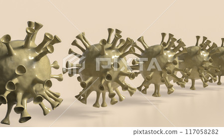 The virus for sci or medical concept 3d rendering. The virus for sci or medical concept 3d rendering. 117058282