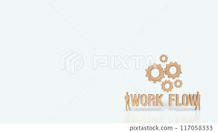 The Gear and work flow text for Business concept 3d rendering. The Gear and work flow text for Business concept 3d rendering. 117058333