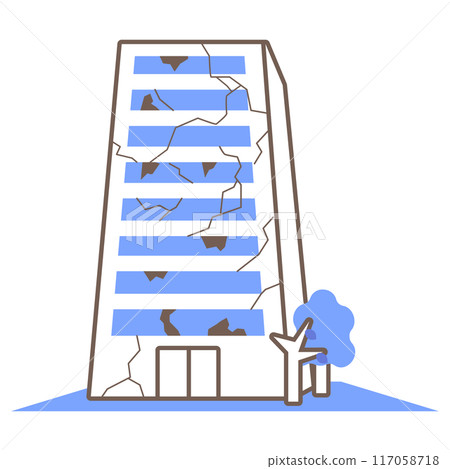 Illustration of an abandoned building in ruins Illustration of an abandoned building in ruins 117058718