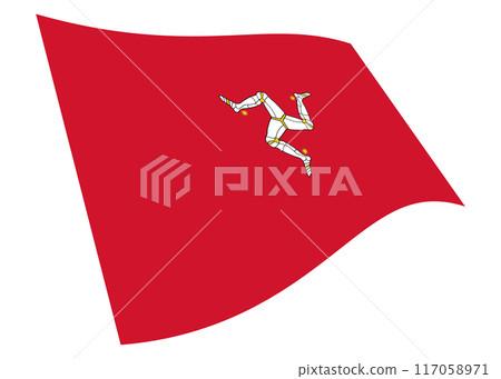 Isle of Man waving flag Isle of Man waving flag 117058971