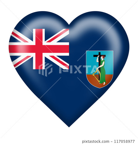 Montserrat flag heart button isolated on white with clipping path Montserrat flag heart button isolated on white with clipping path 117058977