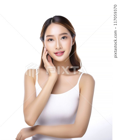 感覺肌膚滋潤的年輕女性圖片素材 117059370