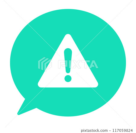 簡單的綠色警告標記和語音氣泡 簡單的綠色警告標記和語音氣泡 117059824