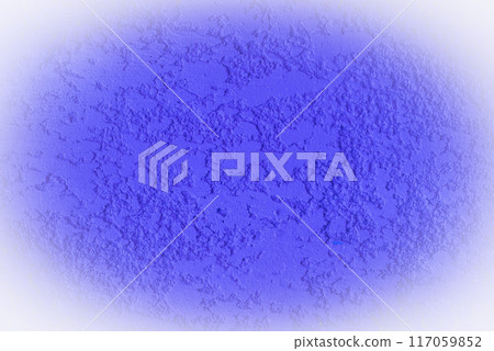 White vignette abstract design blue paint on plaster wall texture background 117059852