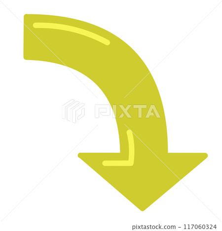 彎曲箭頭2（黃色）（有反射） 117060324