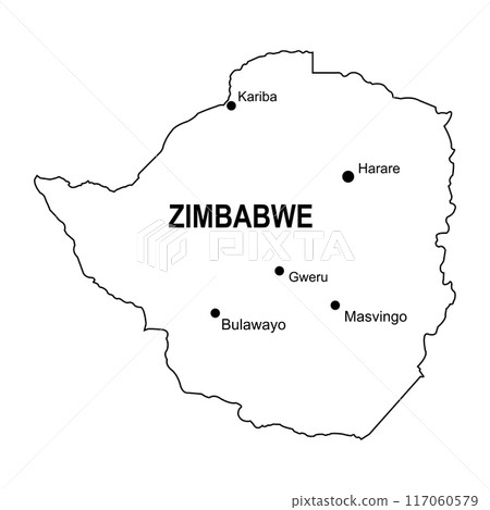 Zimbabwe country map 117060579
