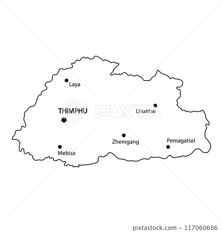 Map of Bhutan 117060686