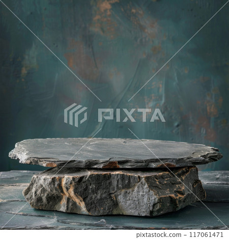 Stone Platform on a Teal Background 117061471