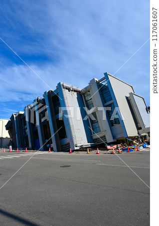 Noto Peninsula earthquake: Collapsed building in Wajima City 117061607