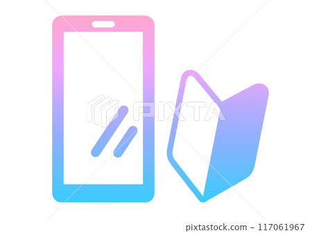 Pink and blue gradation | Smartphone and beginner mark Pink and blue gradation | Smartphone and beginner mark 117061967