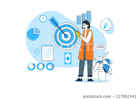 Business target Illustration concept on white background 117062341