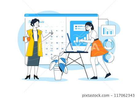 Business schedule planning Illustration concept on white background 117062343