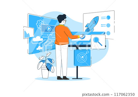 Businessman working on business startup 117062350