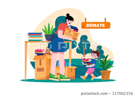 Volunteer group donates old books and newspapers to poor students 117062358