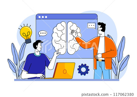 Businessman doing brainstorming 117062380