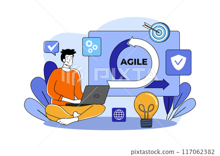Agile development workflow concept 117062382
