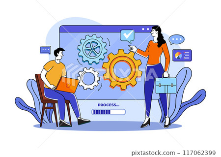 The guy and the girl manage complex processes The guy and the girl manage complex processes 117062399