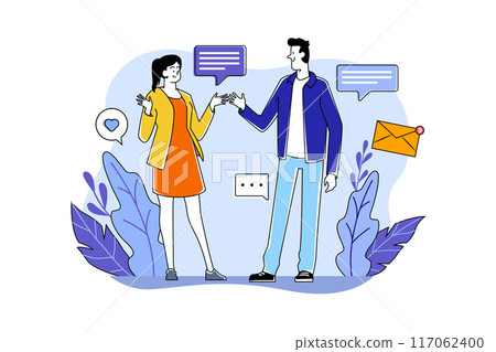 The guy and the girl communicate The guy and the girl communicate 117062400
