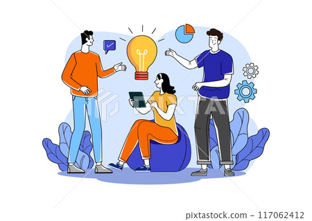 Concept of a group of people in teamwork 117062412