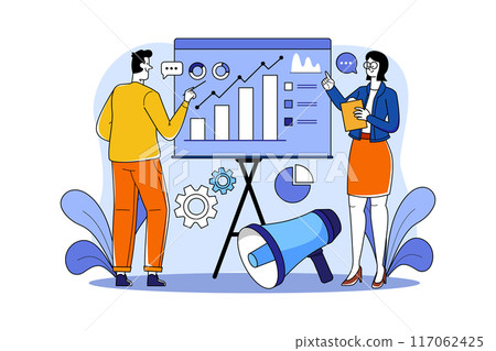 Marketing team analyzing data Marketing team analyzing data 117062425