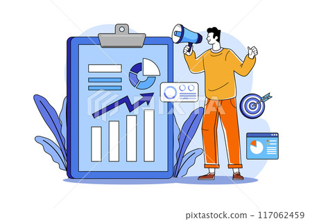 Young man presenting a Marketing strategy 117062459