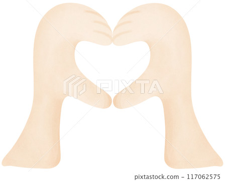 Hands clasped together in the shape of a heart 117062575
