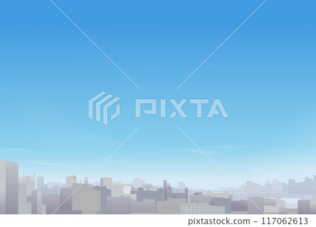 藍天與都市建築插畫 117062613