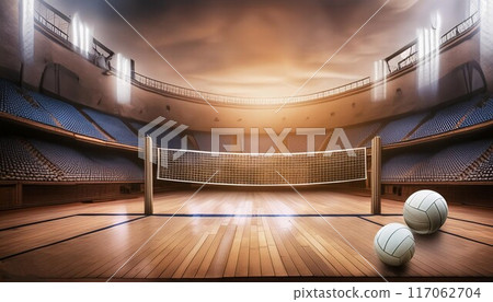 體育館地板上的籃球 體育館地板上的籃球 117062704