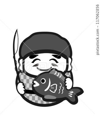 A pop Japanese-style illustration of Ebisu, one of the Seven Lucky Gods 117062856