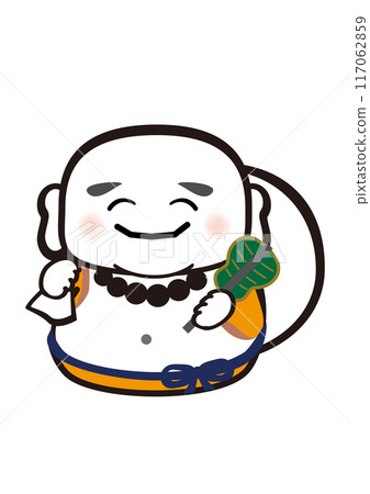 A pop Japanese-style illustration of Hotei, one of the Seven Lucky Gods 117062859